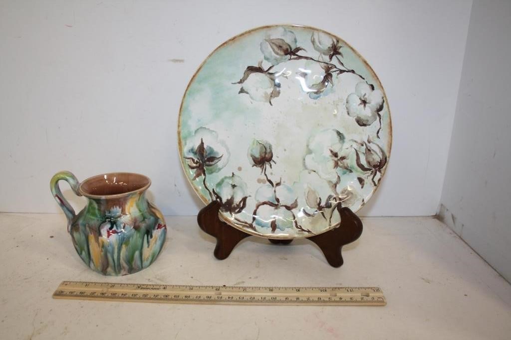 The Spring Shop 8.5" Pottery Plate & Creamer