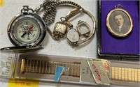 Antique Locket and Photo with Vintage Watches and