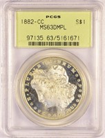Excellent Proof Like 1882-CC Morgan Dollar.