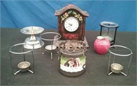 Box-Mantle Clock, Marble Apple, Assorted Candle