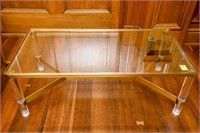 Glass Top Coffee Table, 48"x24"x17"Tall