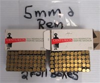(2) Full boxes of 5mm Remington-Centurion.