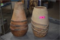 Two Terra Cotta Decorative Planter/Vases