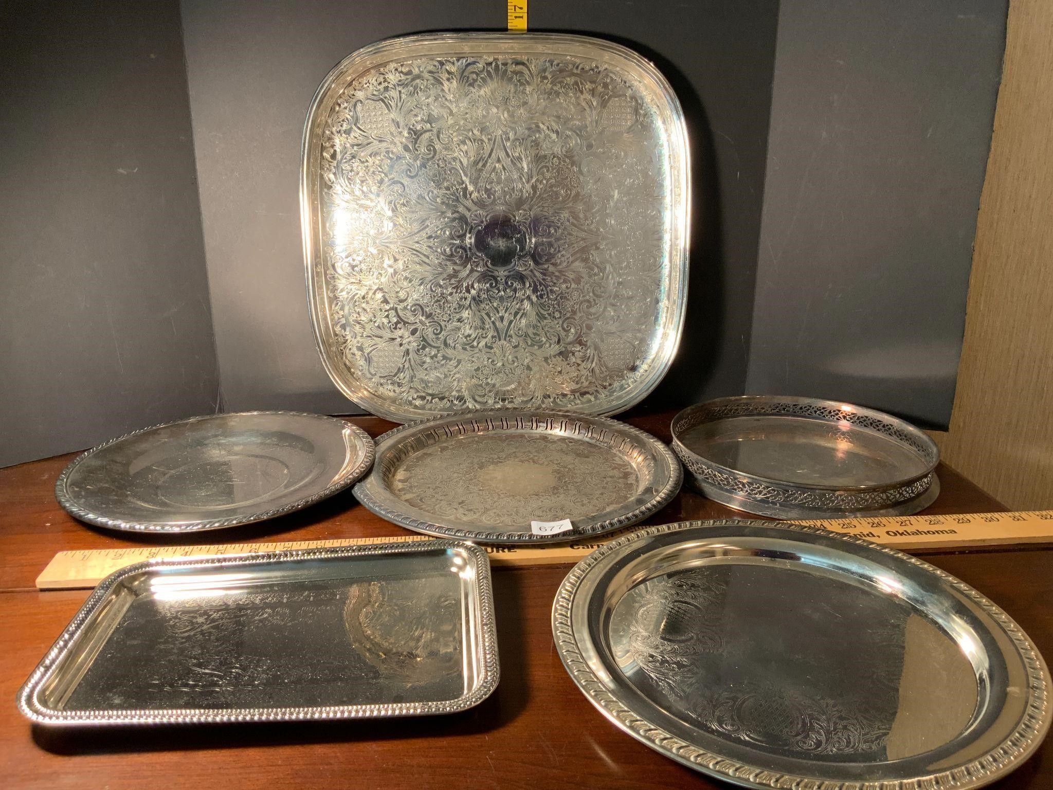 Silver Plate Trays Plates & Platters