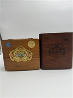 LOT OF 2 WOODEN CIGAR BOXES