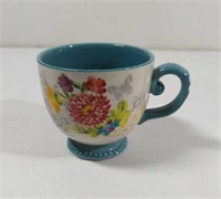 Pioneer Woman Teal Floral Medley Coffee Mug