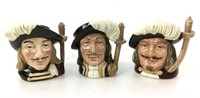 (3) Royal Doulton Small Toby Mugs Three Musketeers