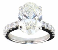 14k Gold 5.80 ct VS Oval Lab Diamond Ring