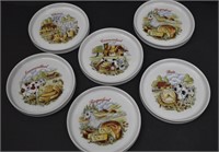 French Limoges Rimmed Porcelain Cheese Plates