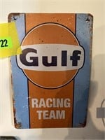 Gulf racing team 12 x 8” metal sign