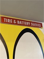 Tire and battery sign
