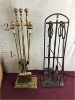 Two Fireplace Tool Sets