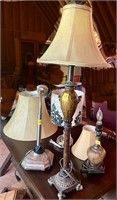 assorted modern lamps & brass desk lamp