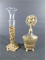 Vintage Globe Perfume Bottle & Matson Bud Vase