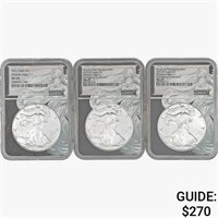 2021 [3] Silver Eagle NGC MS69 Heraldic T-1