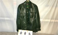 Vintage Dark Green Branford Leather Jacket Large
