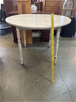 White 42" Round Distressed Breakfast Table