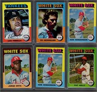 Lot of 6 1975 Topps Vintage Baseball Cards