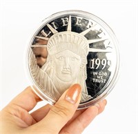 Coin 4 Oz Silver Coin-Platinum Layered