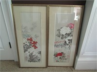 2 Asian Style Prints in Frames 36" x 17"