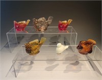 set of 6 bird glass