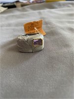German Kabriski Ring with Purple Stone