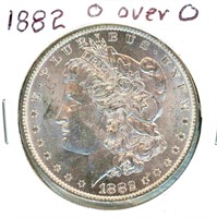 1882-O over O Morgan Silver Dollar