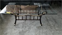 Glass top and iron coffee table and 2 ends 3tm