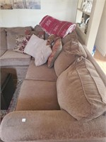 Sectional Couch, Pillows, Blankets