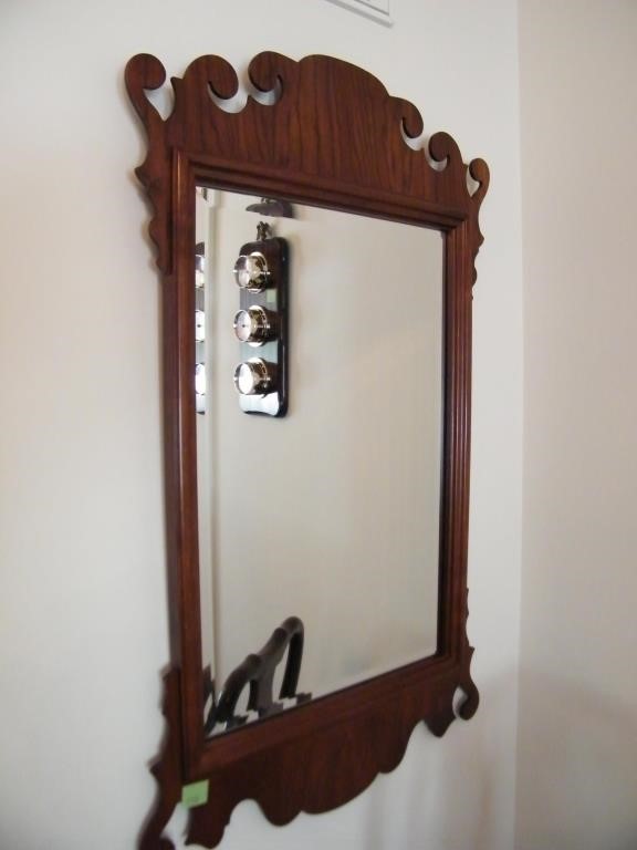 HANDSOME CHIPPENDLE MIRROR WITH BEVELED