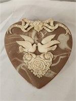 Gorgeous Incolay Stone Heart Shape Box