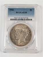 1926 Peace Dollar - Graded AU55