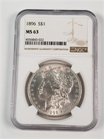 1896 Morgan Silver Dollar - Graded MS63