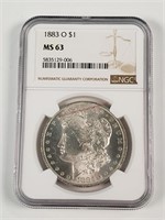 1883-O Morgan Silver Dollar - Graded MS63