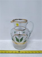 antique hand decorated pitcher
