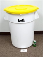 Lavex 44 Gallon White Trash Can w/ Lid (No Ship)
