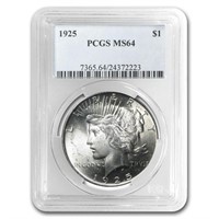 1925 Peace Dollar Ms-64 Pcgs