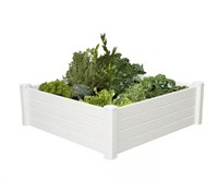 Vigoro Is 40504 White Vinyl Raised Garden Bed