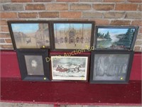 FRAMED PAINTING & (5) FRAMED PRINTS: