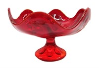 Viking Glass Red Candy Dish