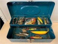 Vintage Fishing Tackle Box & Contents