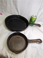 2 MSE Cast Iron Skillets 10" & 6 1/2"