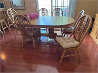 Oval Oak Table w/Chairs, Buffet/Server