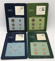 4 Coins Of All Nations Coin & Stamp Sets