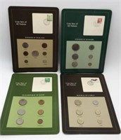 4 Coins Of All Nations Coin & Stamp Sets