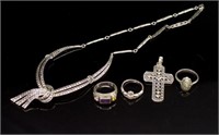 Group of silver & marcasite jewellery