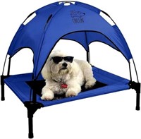 Elevated Dog Bed w/ Canopy  Medium Blue