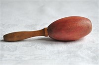 Vtg Red Dyed Wood Darning Egg. Child Size 5 ¼