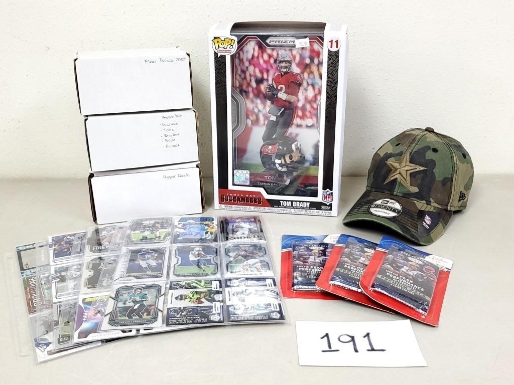 Football Trading Cards + Hat and Funko Pop