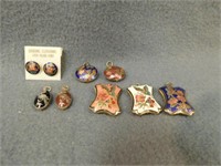 Cloisonné Cloisonné pendants, pins and earrings.
